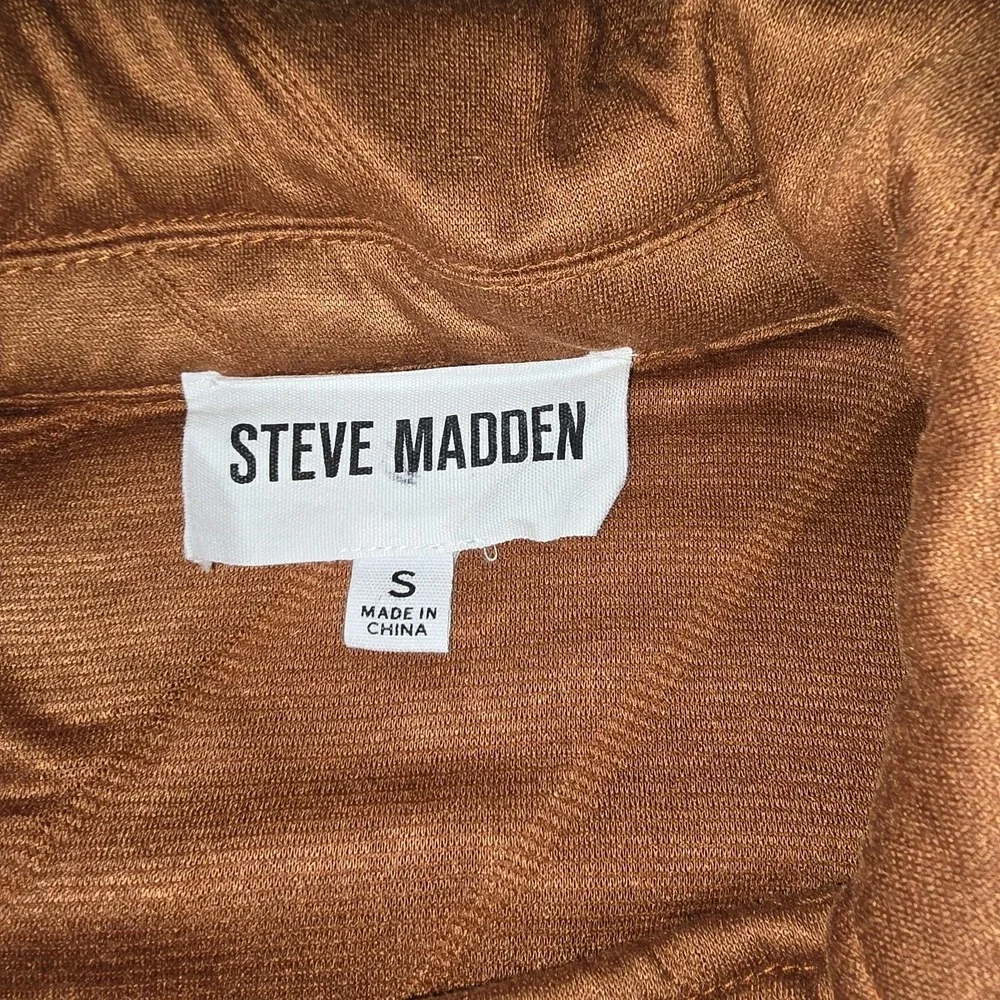Women's Steve Madden Quilted Belted Coat in Rust‎ Color, Size Small